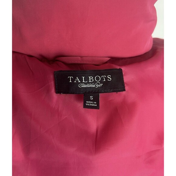 TALBOTS Puffer Down Vest Jacket Women's Sz Small Fuschia Pink Quilted Warm - Picture 8 of 10